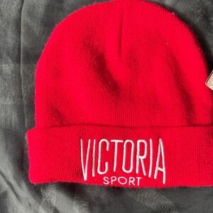 Brand New Victoria's Secret Red Sport Beanie